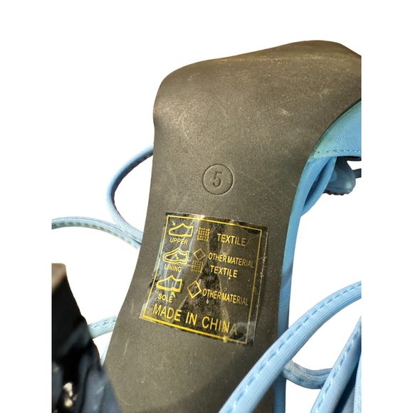 Nasty Girl Blue Gladiator Heels Women Size 5 - Picture 9 of 13